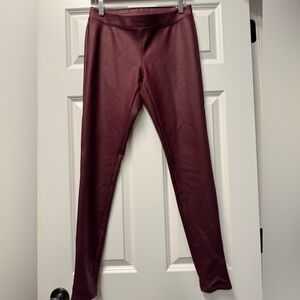 Express Faux Leather Leggings in Wine